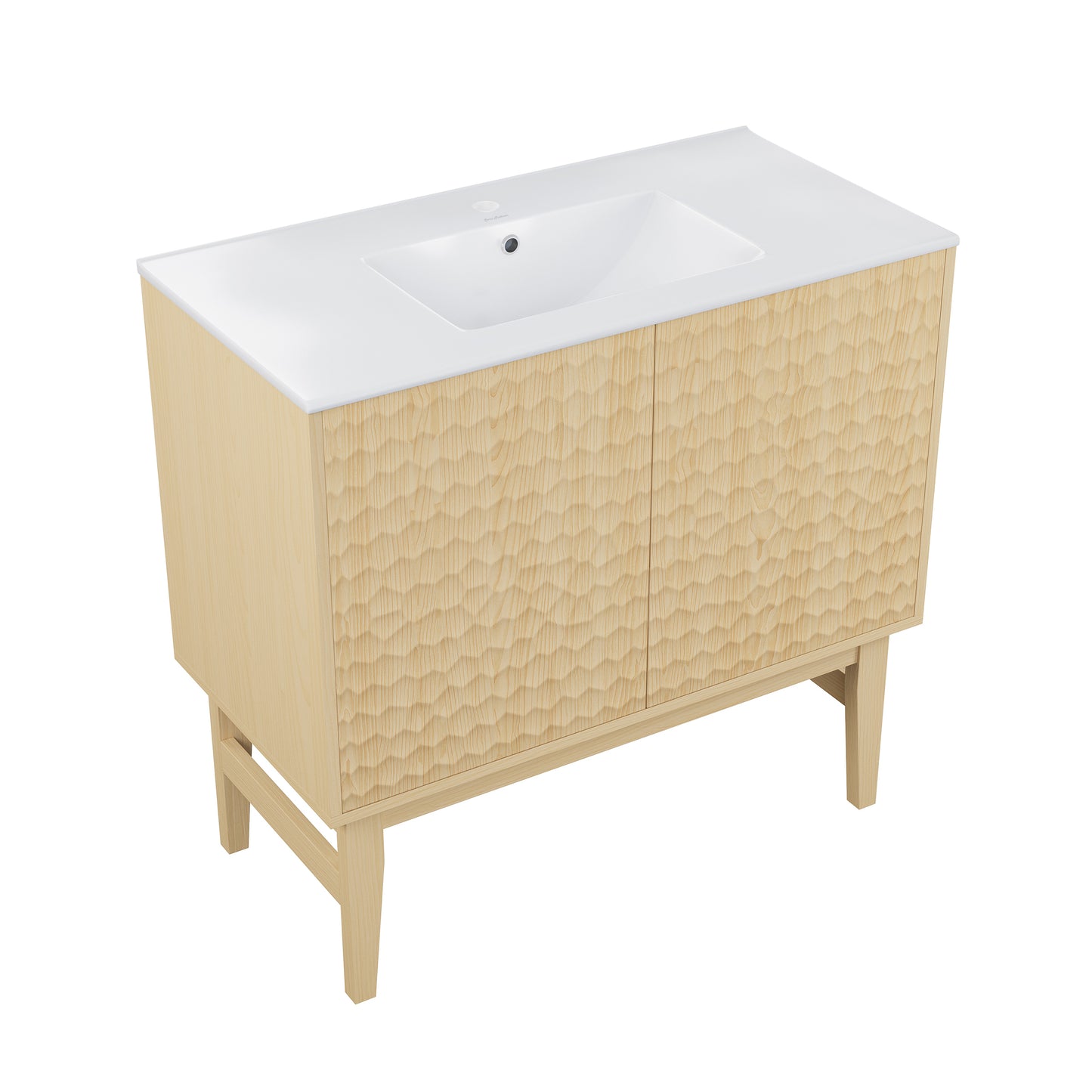 Swiss Madison Bosse 36-inch freestanding bathroom vanity in Natural Oak — view 6