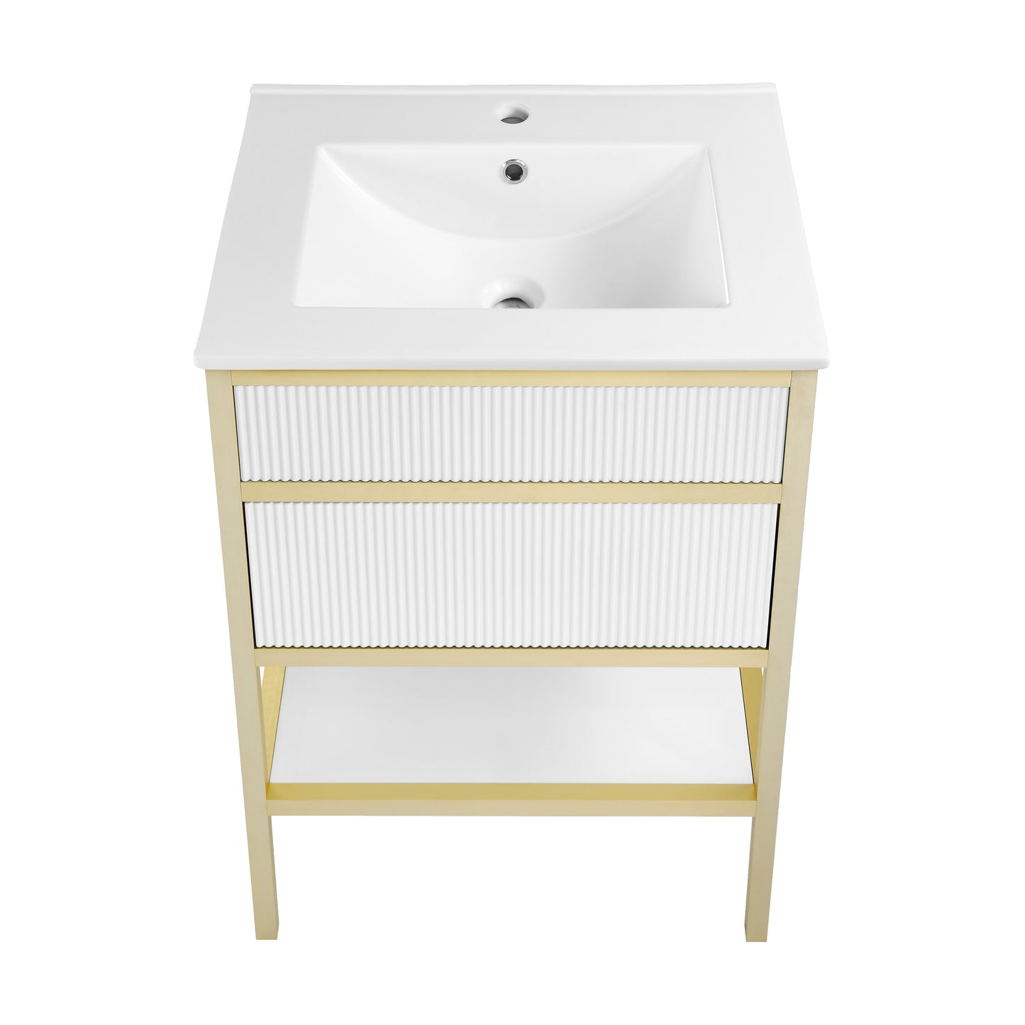 Swiss Madison, Cache 24" Freestanding Bathroom Vanity in White with Sink Top