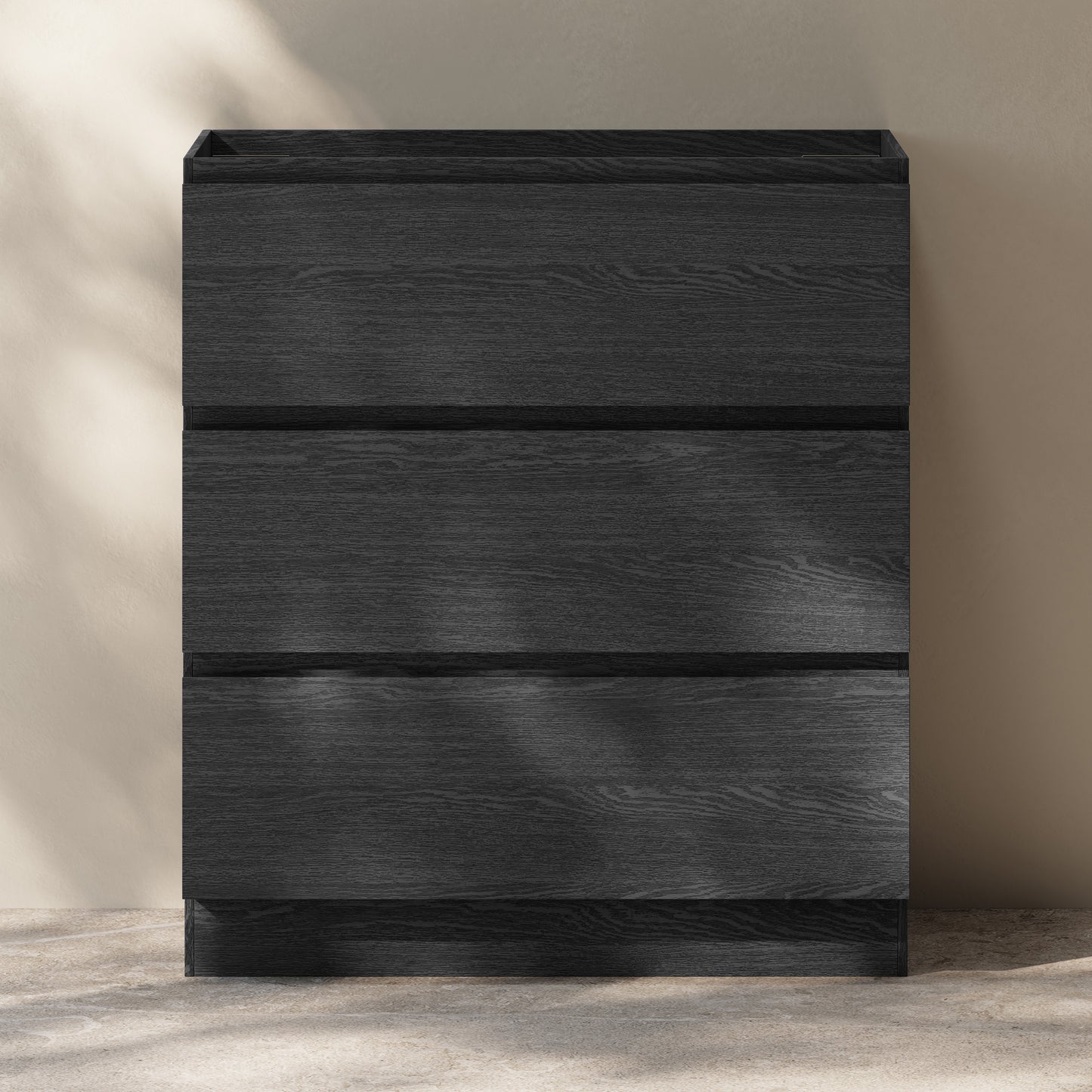 Swiss Madison, Liberte 30" Freestanding Bathroom Vanity Cabinet without Top in Black Oak