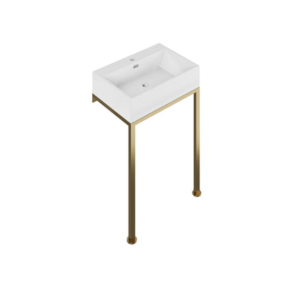 Swiss Madison, Concorde 24" Rectangle Console Sink with Brushed Gold Legs