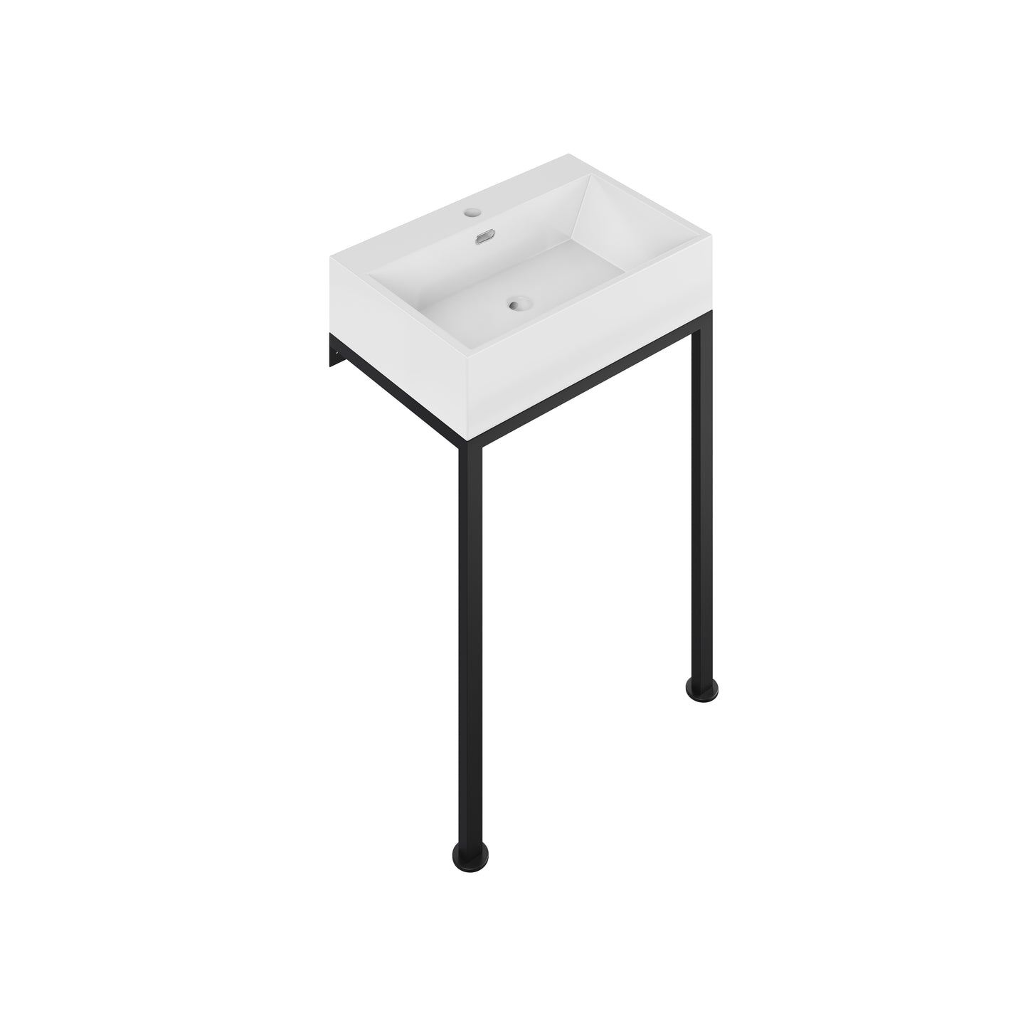 Swiss Madison, Concorde 24" Rectangle Console Sink with Matte Black Legs