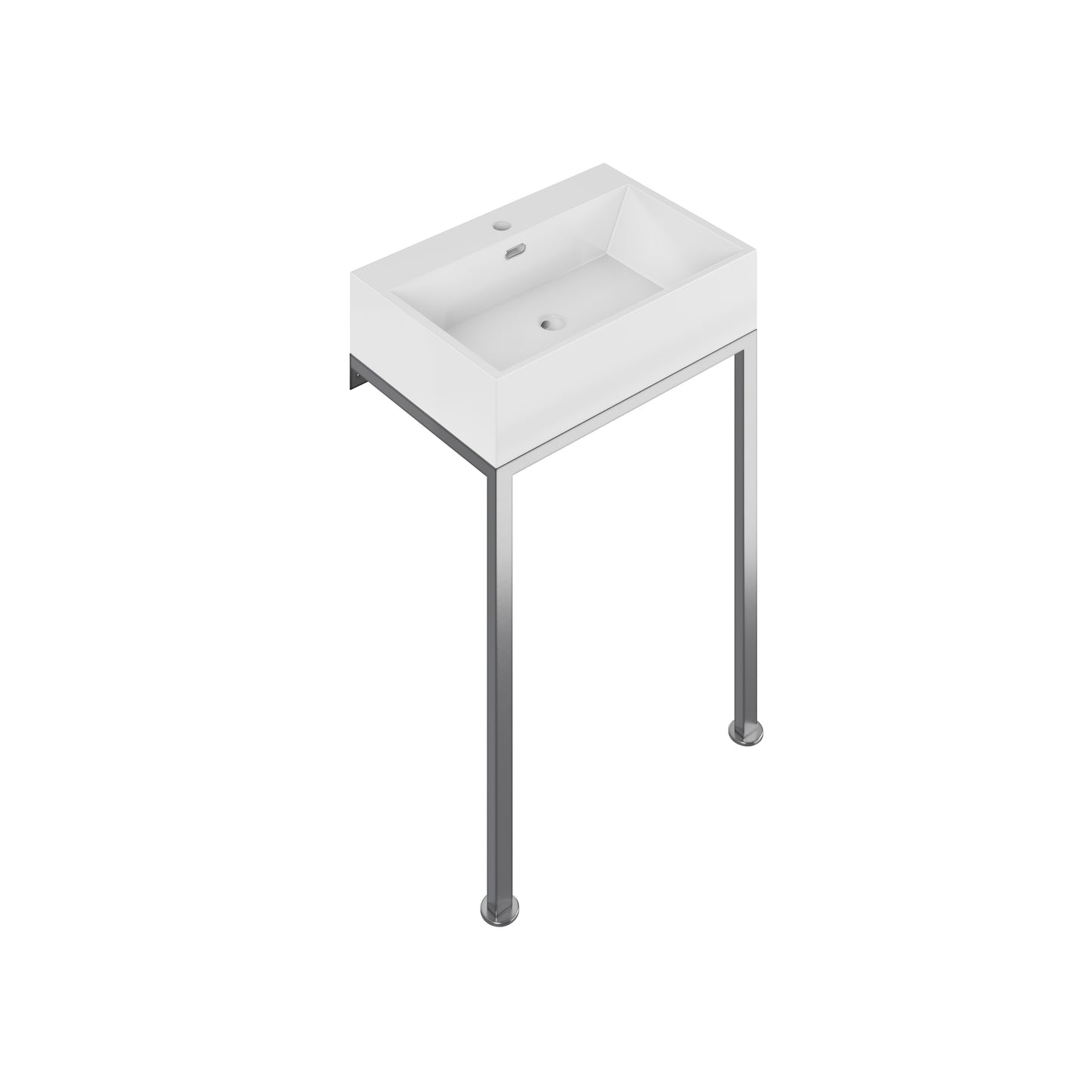 Swiss Madison, Concorde 24" Rectangle Console Sink with Matte Silver Legs