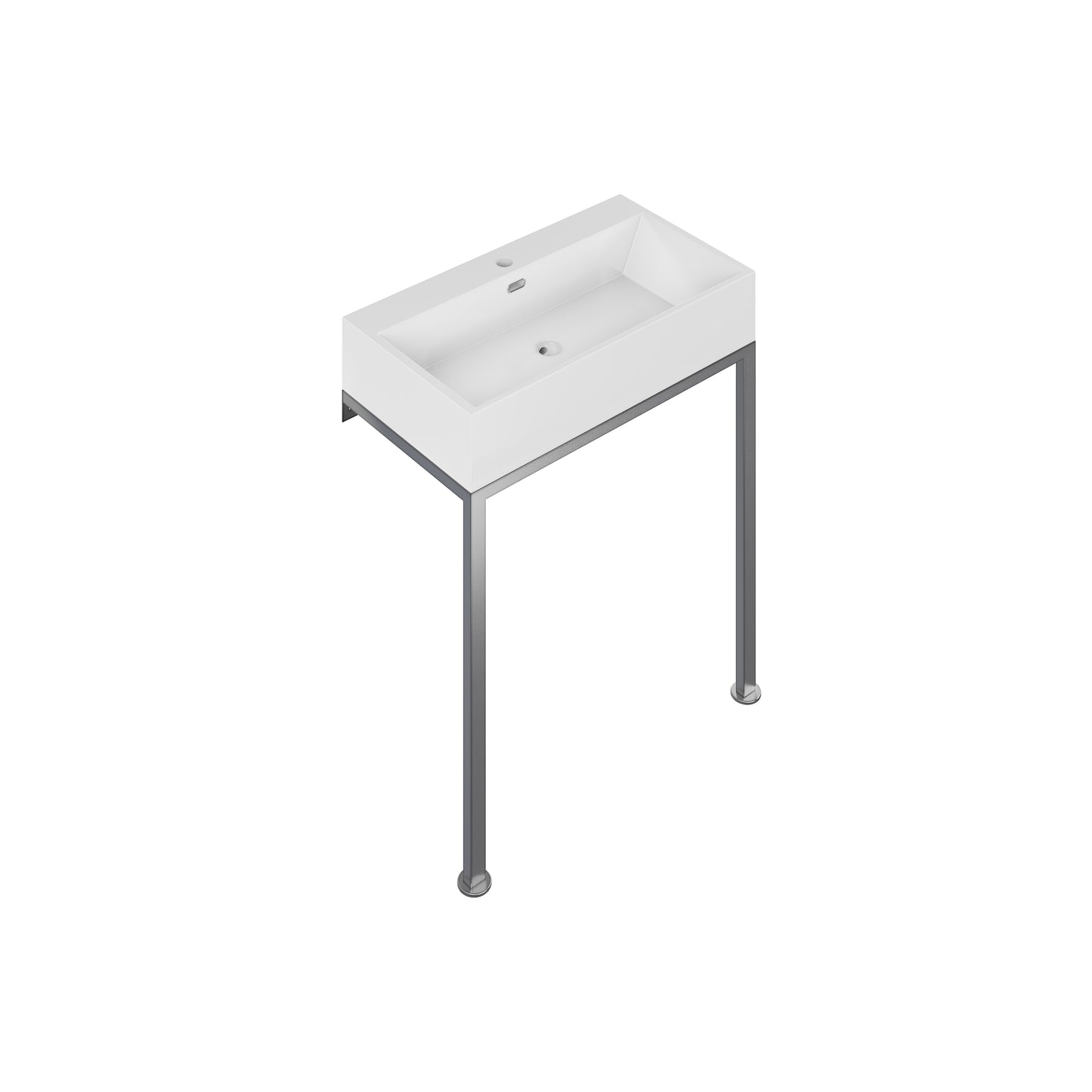 Swiss Madison, Concorde 30" Rectangle Console Sink with Matte Silver Legs