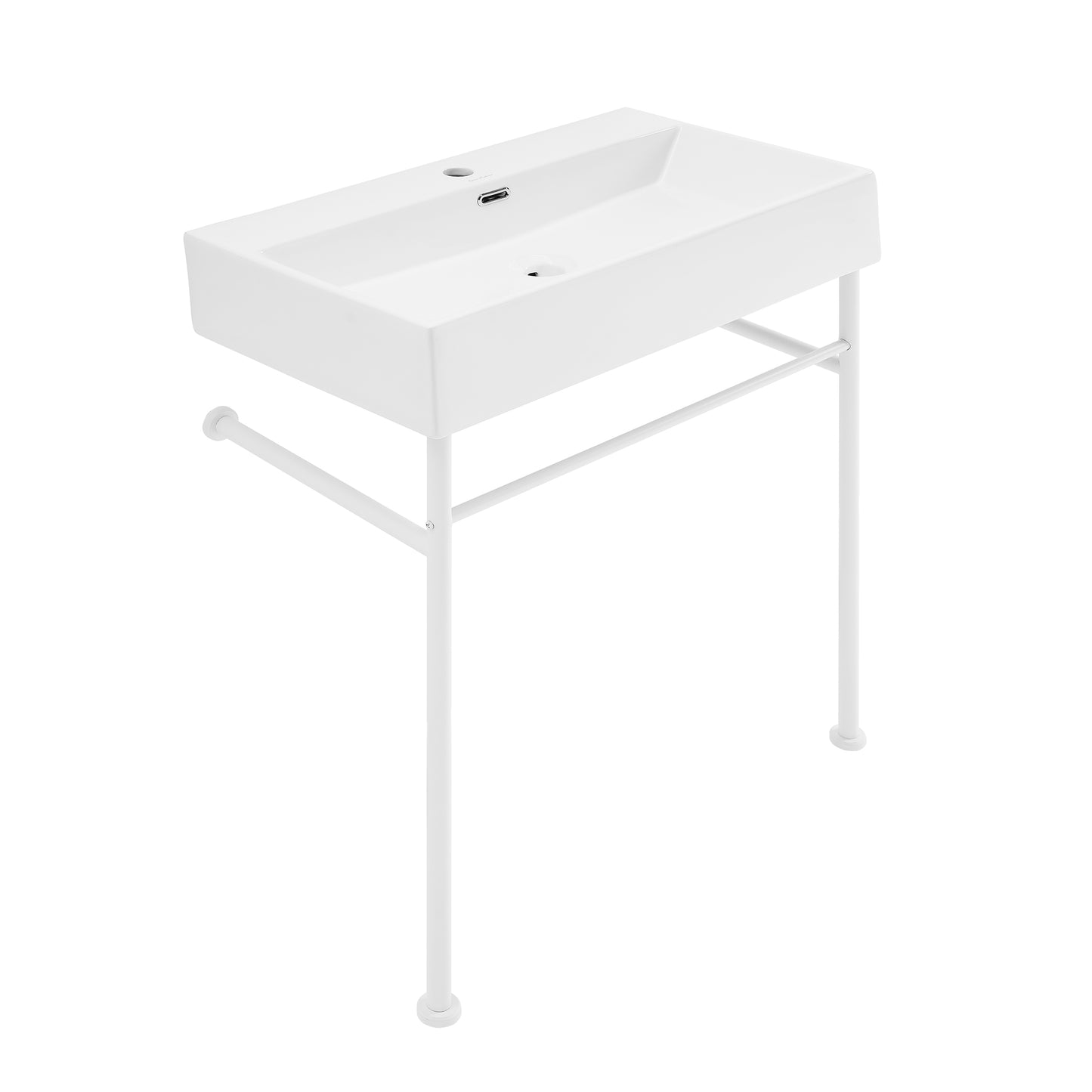 Swiss Madison, Claire 30" White Basin Matte White Legs