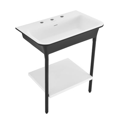 Swiss Madison, Ivy 32" Solid Surface Console Sink in Matte Black
