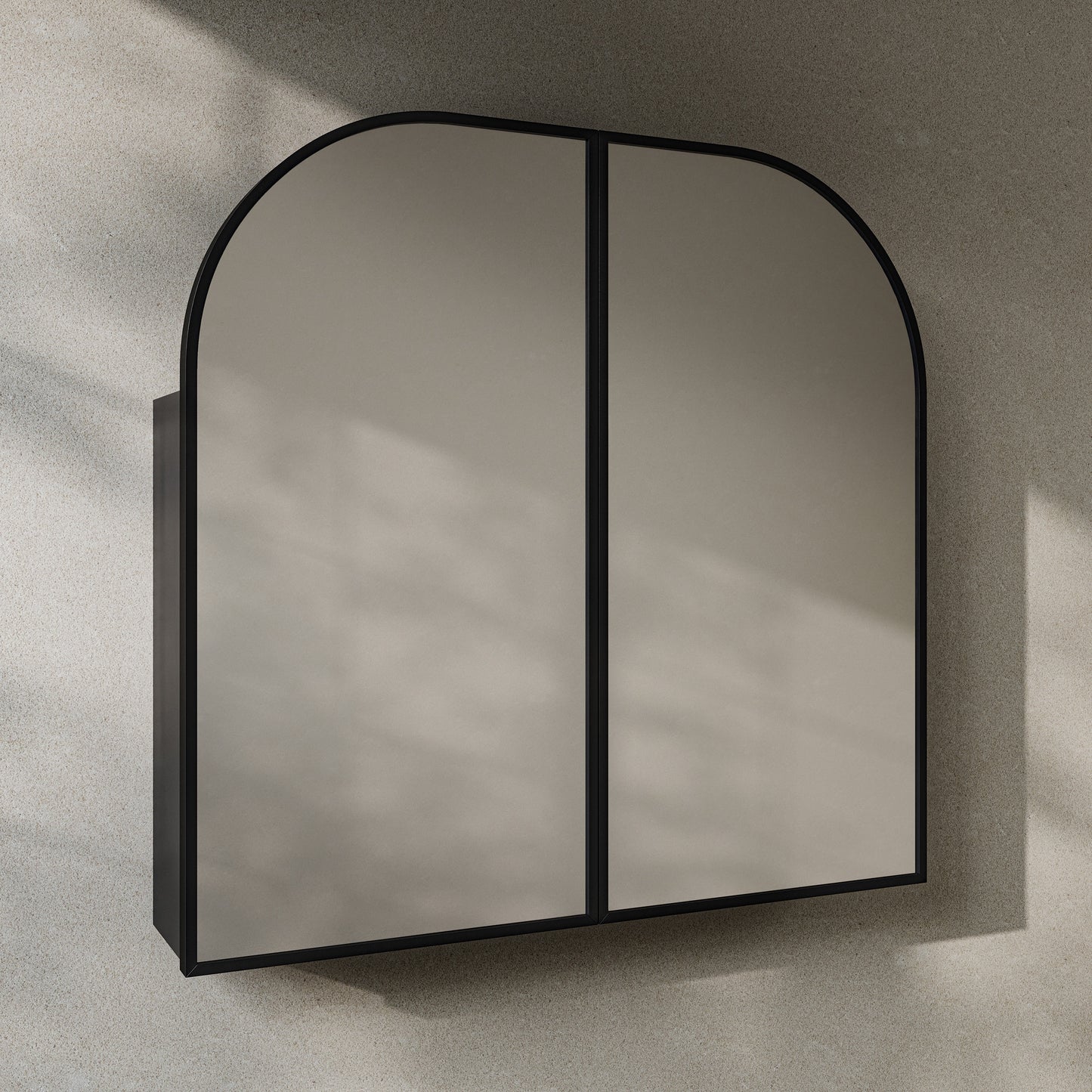 Swiss Madison, Porte 32 x 31 Arched Recessed/Wall Mount Medicine Cabinet with Mirror in Black