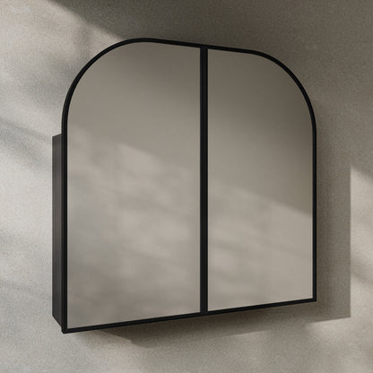Swiss Madison, Porte 32 x 31 Arched Recessed/Wall Mount Medicine Cabinet with Mirror in Black