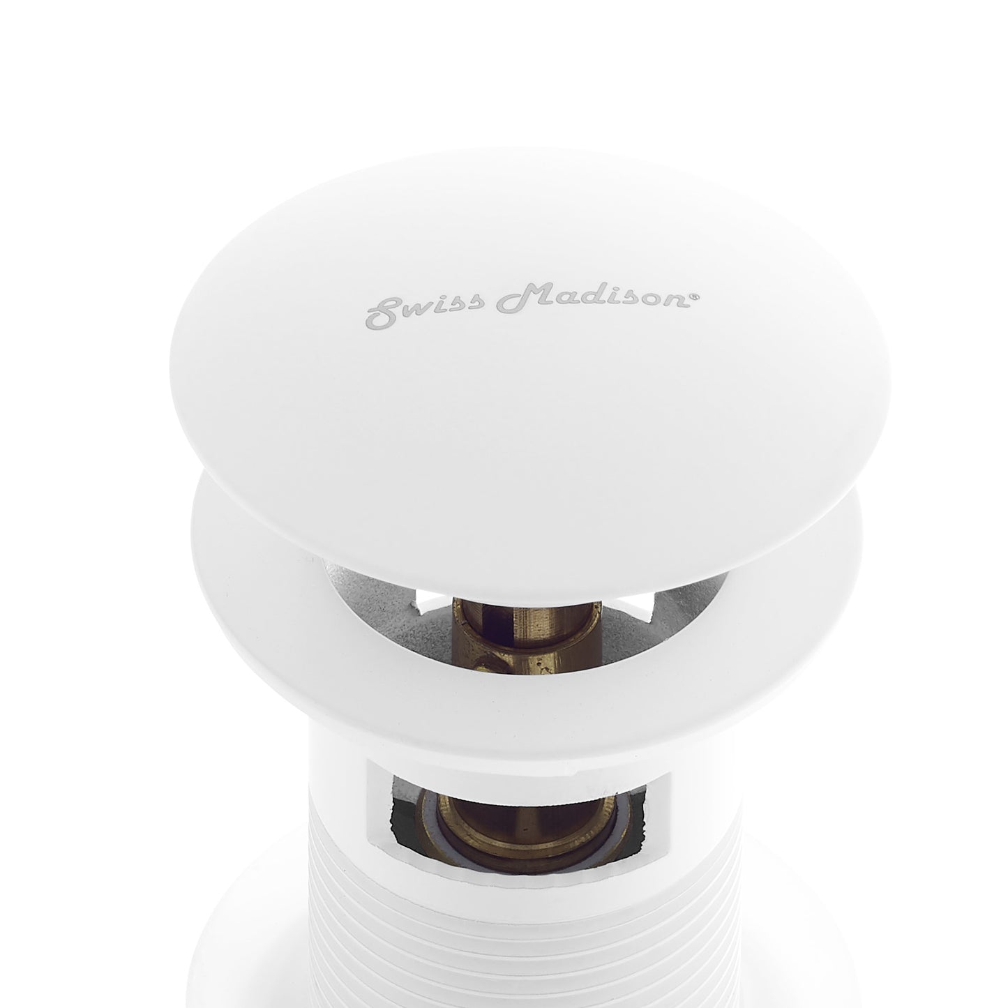 Swiss Madison, Residential Pop Up Sink Drain 1.75 in Matte White