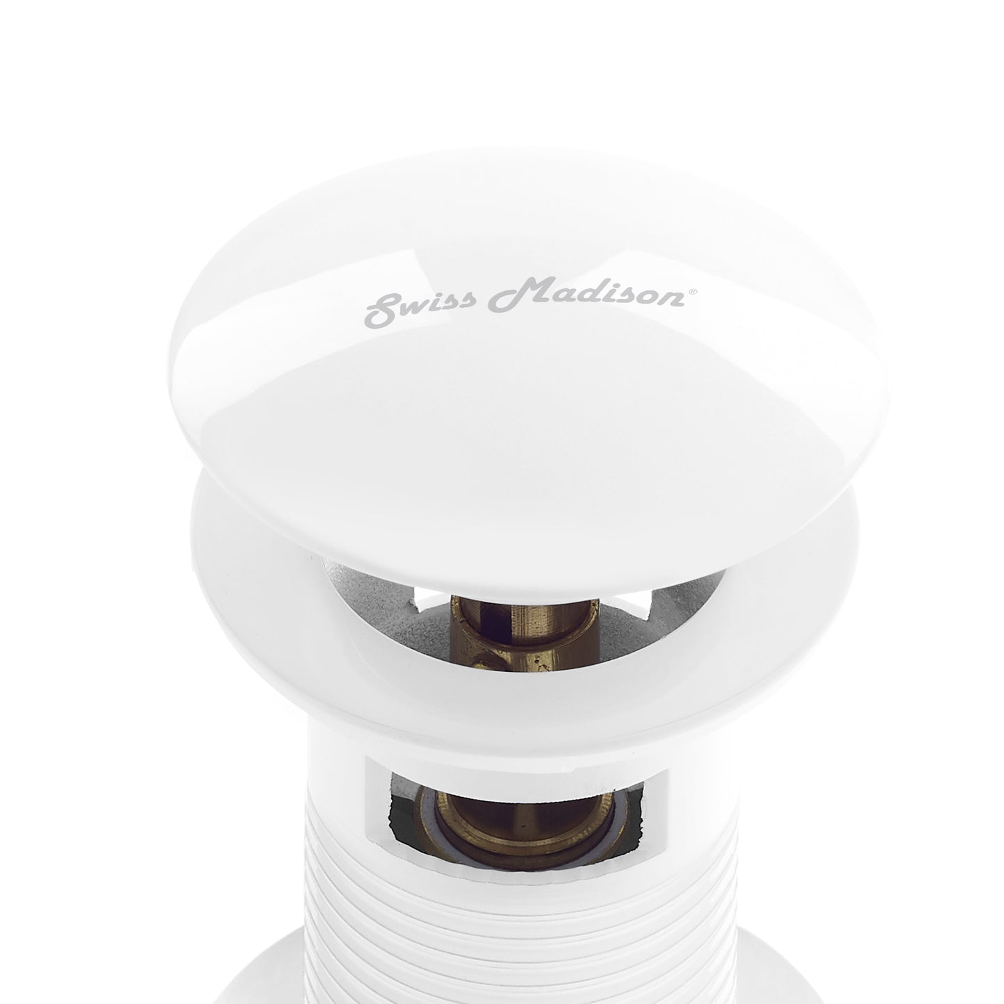 Swiss Madison, Residential Pop Up Sink Drain 1.75 in Glossy White