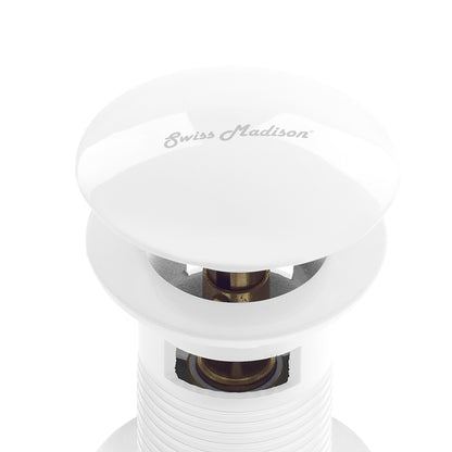 Swiss Madison, Residential Pop Up Sink Drain 1.75 in Glossy White