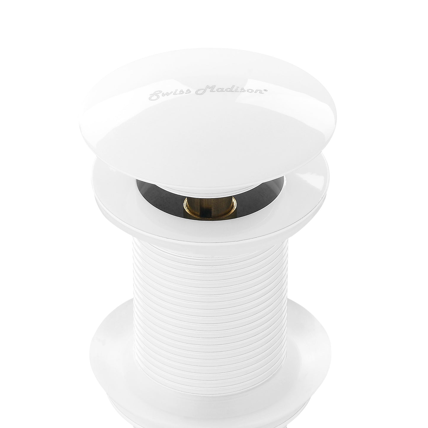 Swiss Madison, Residential Non-Overflow Pop Up Sink Drain 1.75 in Glossy White