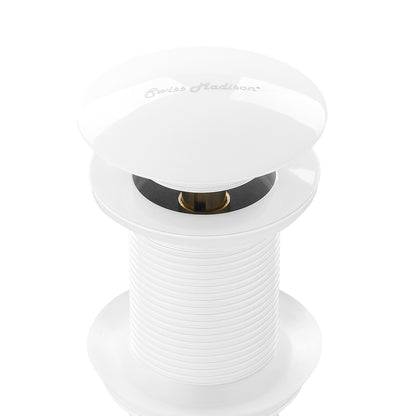 Swiss Madison, Residential Non-Overflow Pop Up Sink Drain 1.75 in Glossy White
