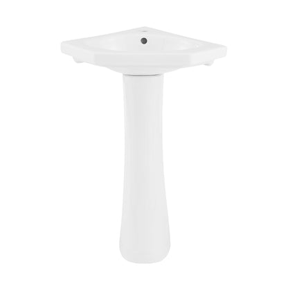 Swiss Madison, St.Tropez Corner Two-Piece Pedestal Sink