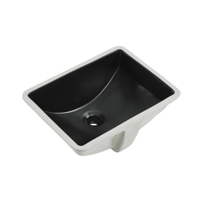 Swiss Madison, Plaisir 18.5" Rectangle Undermount Bathroom Sink in Matte Black