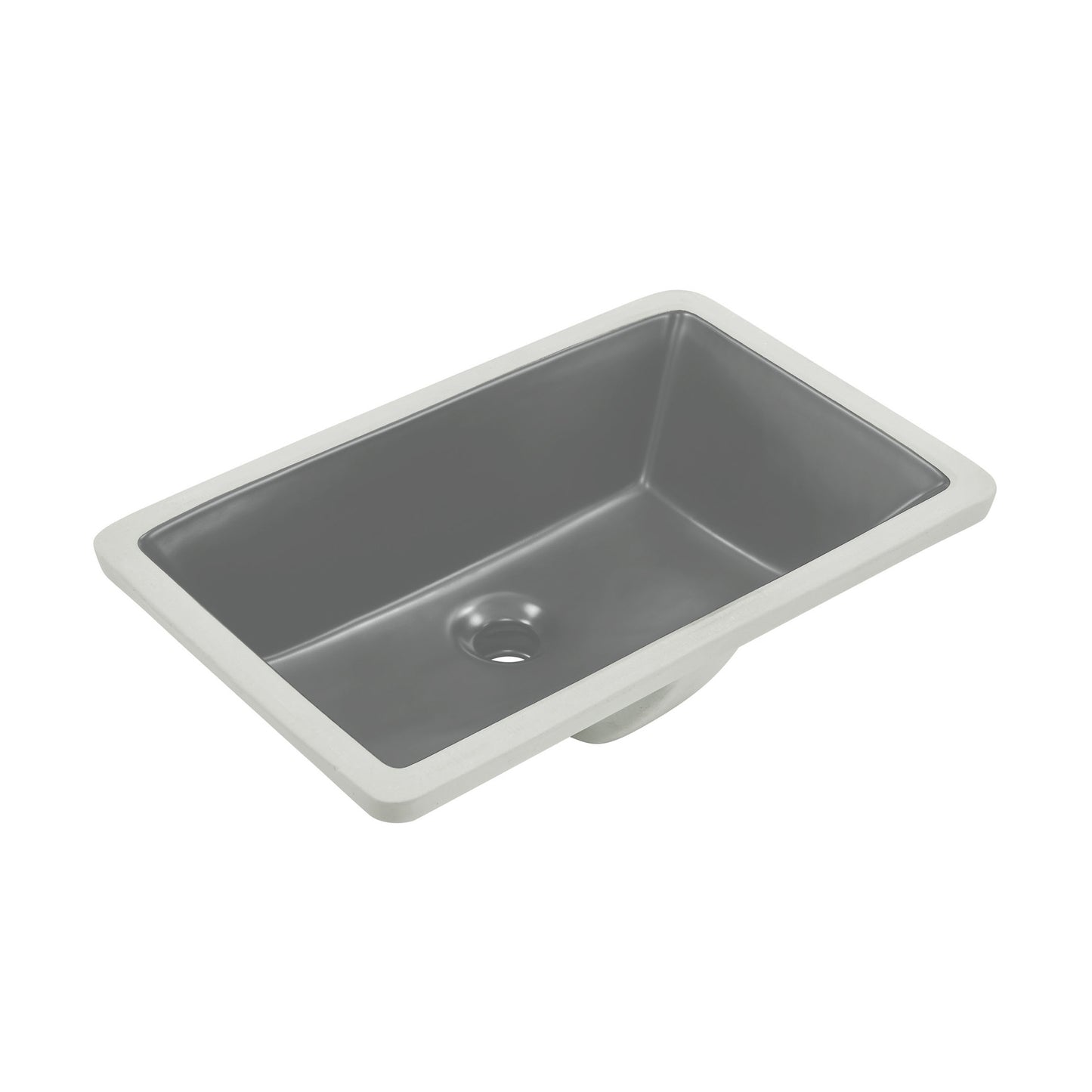 Swiss Madison, Voltaire 21" Rectangular Ceramic Undermount Bathroom Sink in Matte Gray