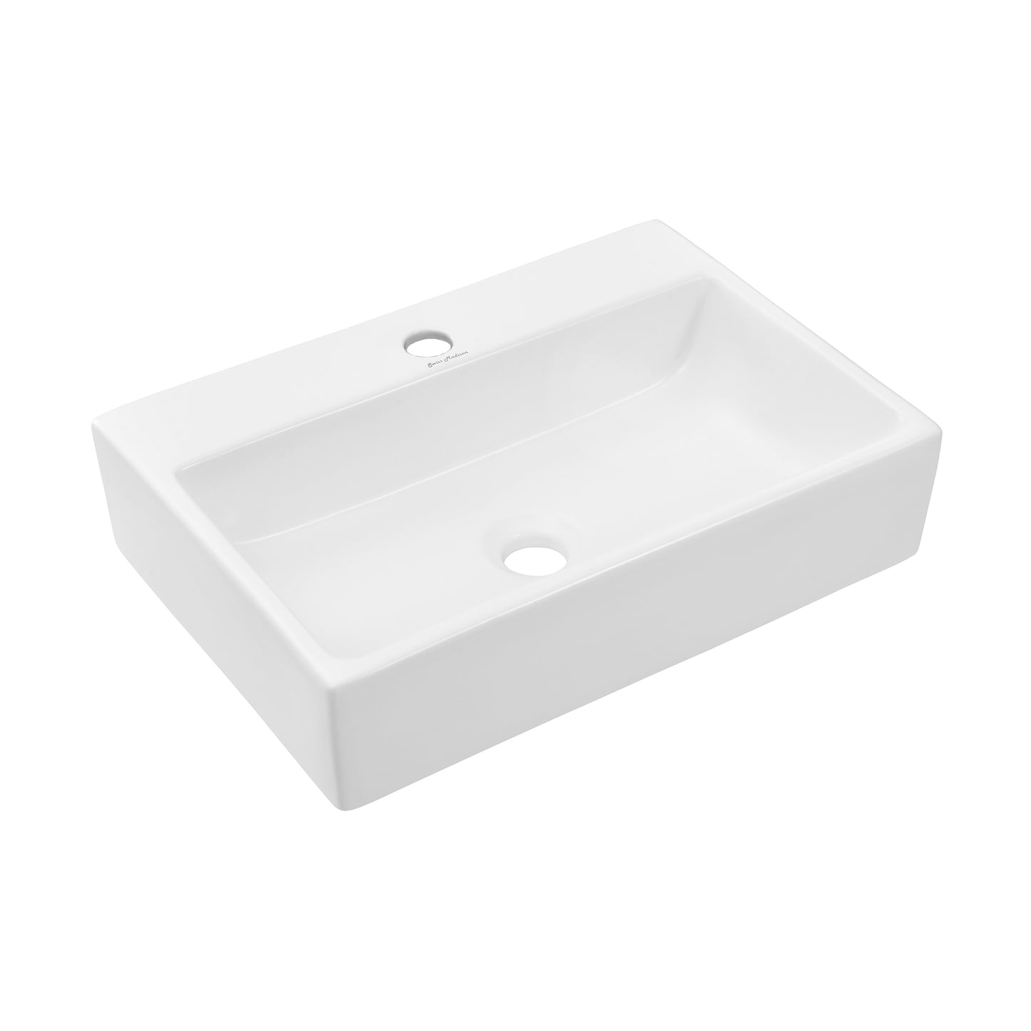 Swiss Madison, Claire 20 Rectangle Ceramic Vessel Sink, Matte White