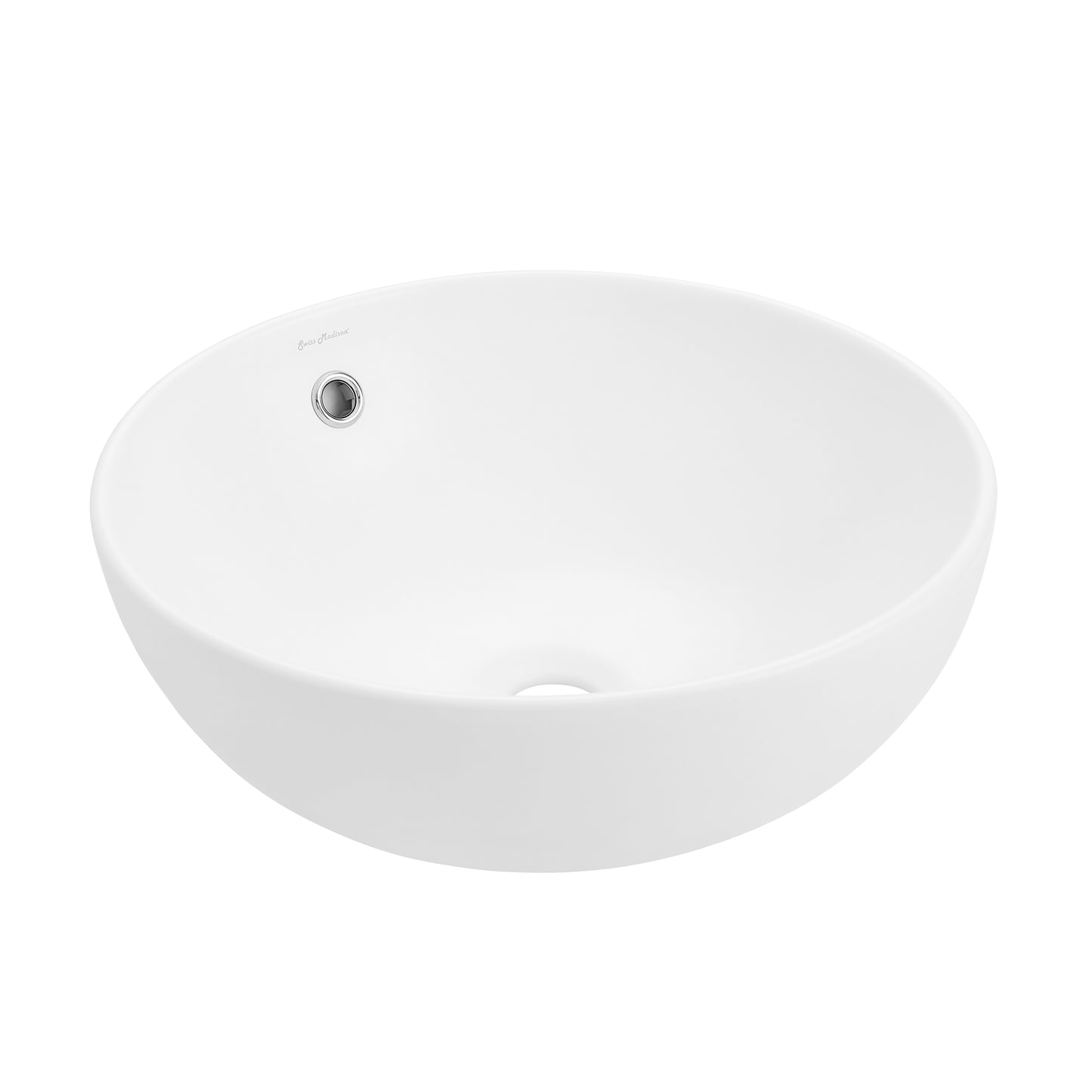 Swiss Madison, Sublime Round Vessel Sink in Matte White
