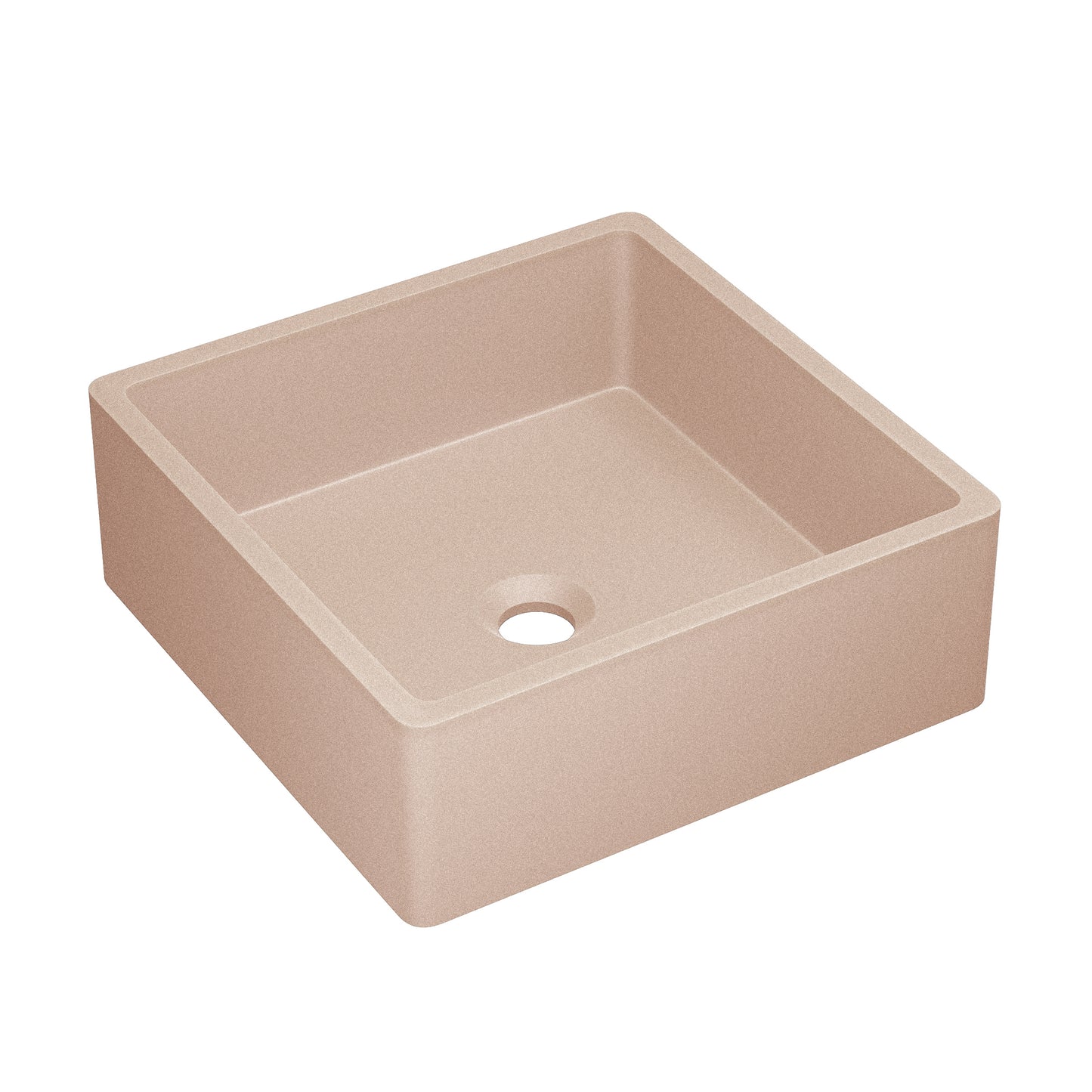 Swiss Madison, Lisse 15.5" Concrete Square Vessel Sink in Matte Blush