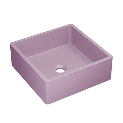Swiss Madison, Lisse 15.5" Concrete Square Vessel Sink in Matte Lavender