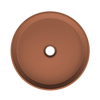 Swiss Madison, Lisse 14.5" Concrete Round Vessel Sink in Matte Terracotta