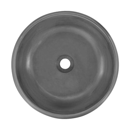 Swiss Madison, Lisse 17.5" Round Concrete Vessel Bathroom Sink in Dark Grey