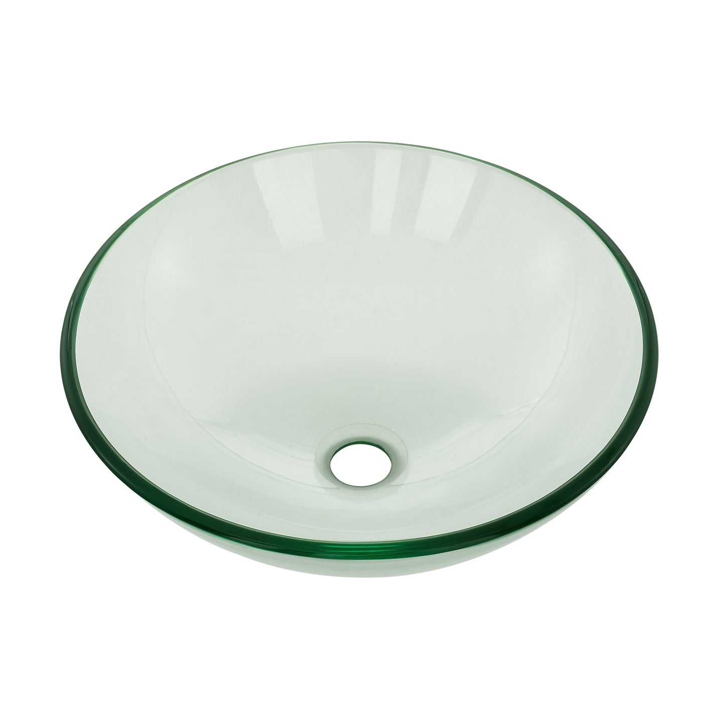 Swiss Madison, Cascade 16.5 Glass Vessel Sink with Faucet, Clear