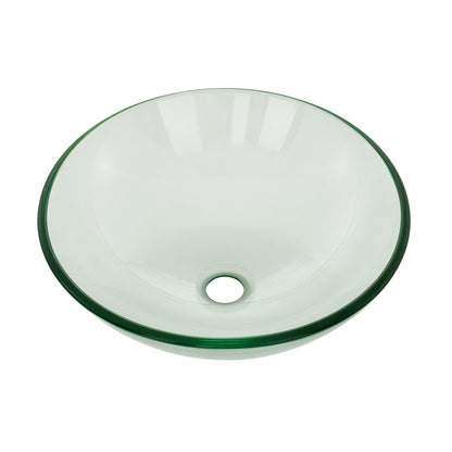 Swiss Madison, Cascade 16.5 Glass Vessel Sink with Faucet, Clear