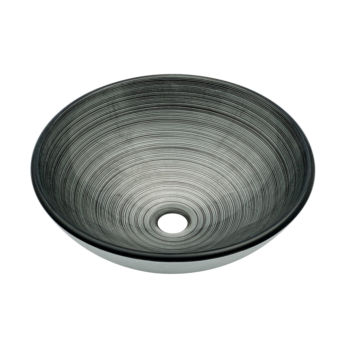 Swiss Madison, Cascade 16.5 Glass Vessel Sink with Faucet, Smoky Grey