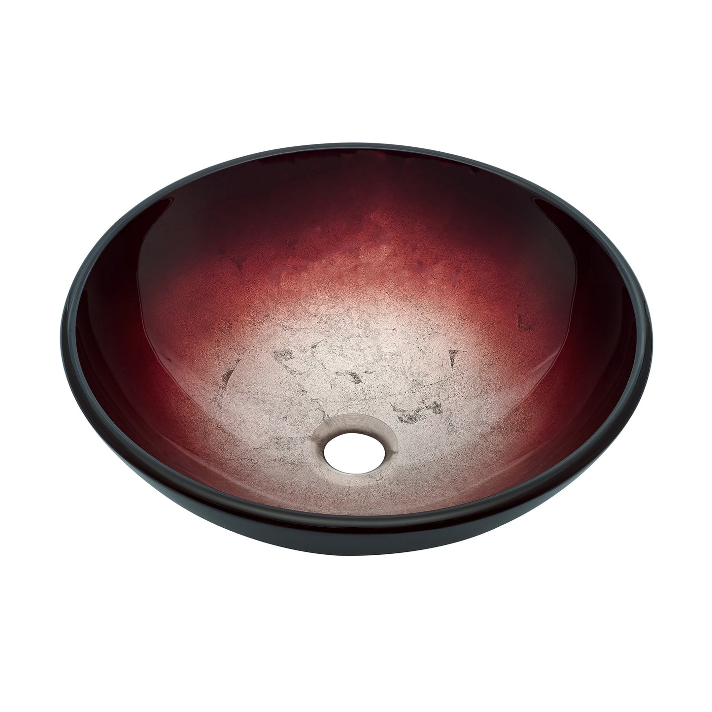 Swiss Madison, Cascade 16.5 Glass Vessel Sink with Faucet, Ember Red