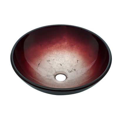 Swiss Madison, Cascade 16.5 Glass Vessel Sink with Faucet, Ember Red