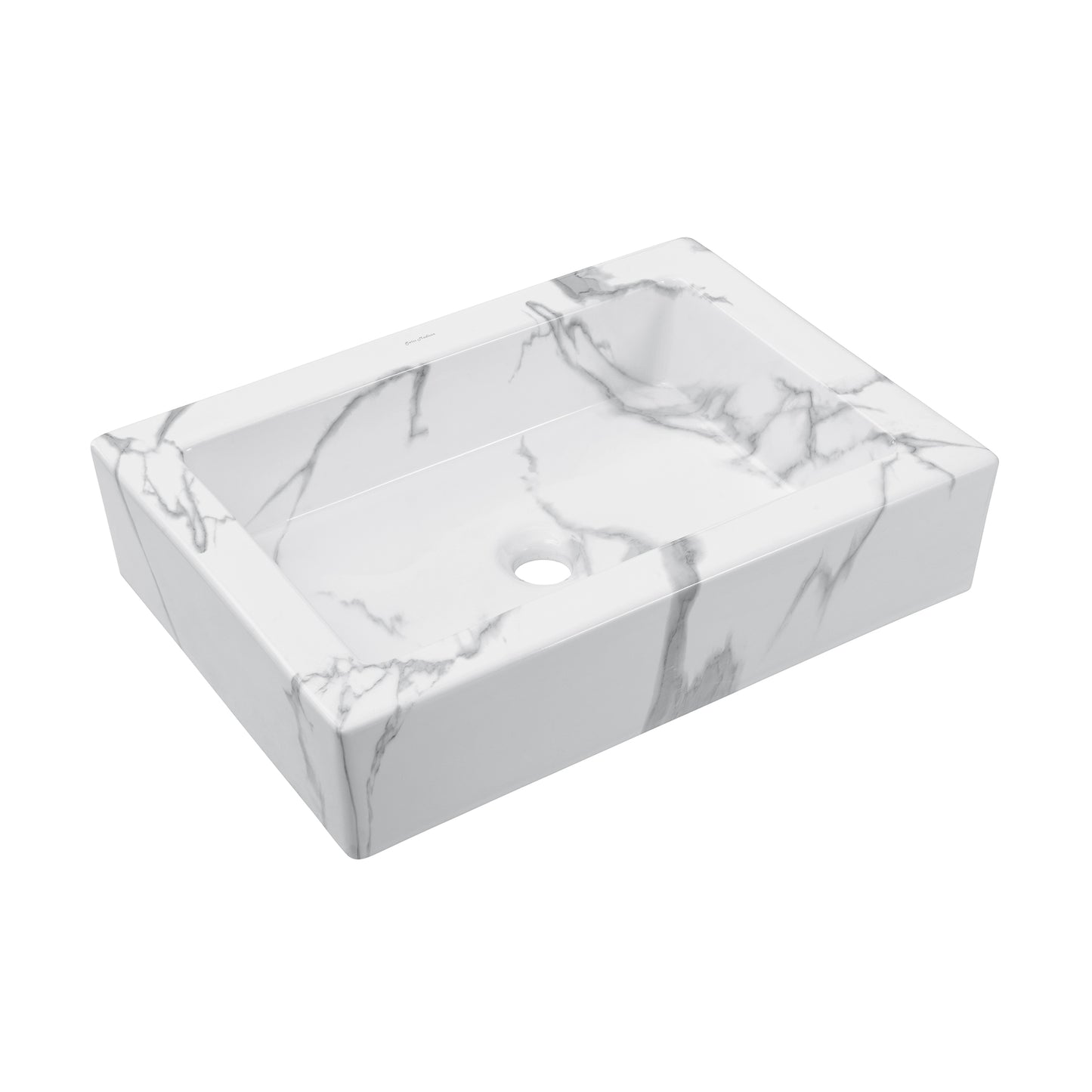 Swiss Madison, Voltaire 22" Ceramic Vessel Bathroom Sink in White Marble