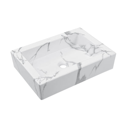Swiss Madison, Voltaire 22" Ceramic Vessel Bathroom Sink in White Marble