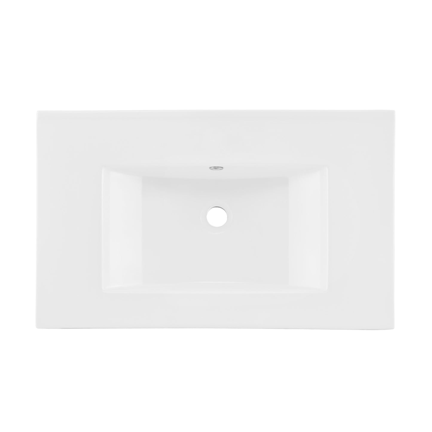 Swiss Madison, 30" Zero Hole Vanity Sink Top in Glossy White
