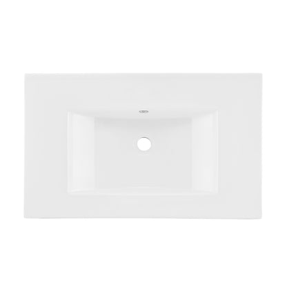 Swiss Madison, 30" Zero Hole Vanity Sink Top in Glossy White