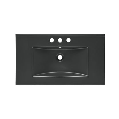 Swiss Madison, 30" 3-Hole Centerset Vanity Sink Top in Matte Black