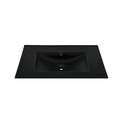 Swiss Madison, 30" Zero Hole Vanity Sink Top in Matte Black