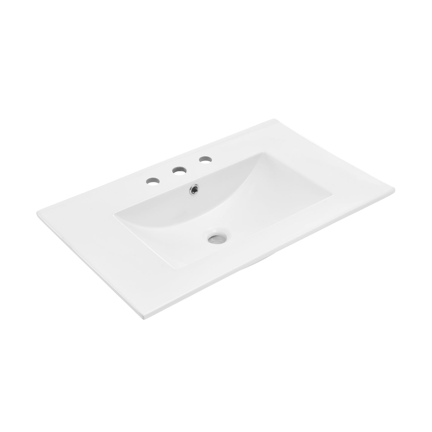 Swiss Madison, 30" 3-Hole Widespread Vanity Sink Top in Glossy White