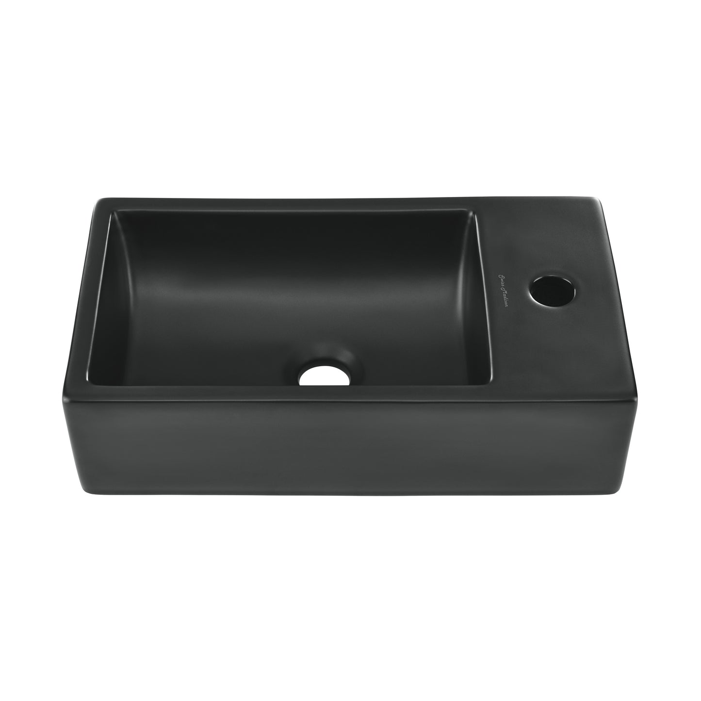 Swiss Madison, 18 inch Ceramic Vanity Sink Top in Matte Black