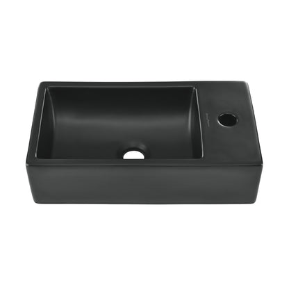 Swiss Madison, 18 inch Ceramic Vanity Sink Top in Matte Black
