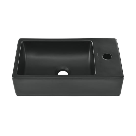 Swiss Madison, 18 inch Ceramic Vanity Sink Top in Matte Black