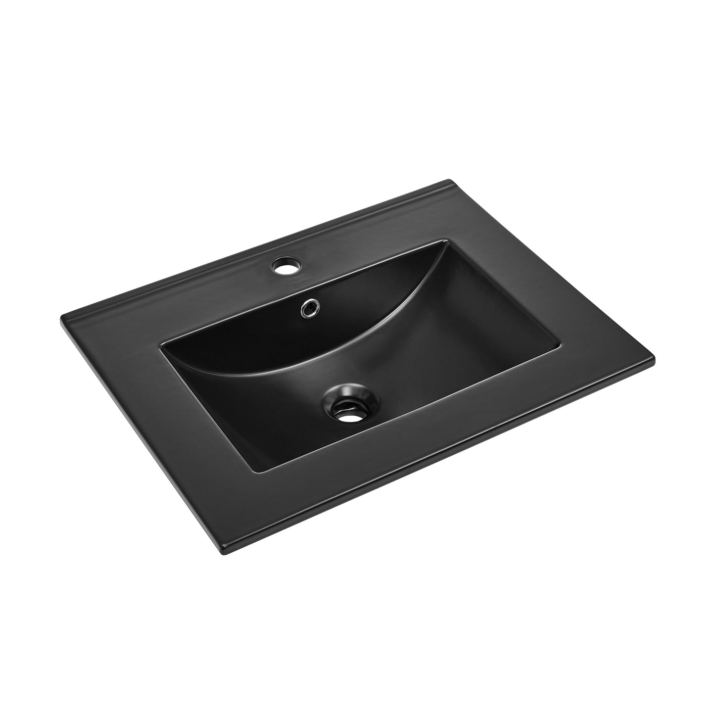Swiss Madison, 24" Ceramic Vanity Top with Single Faucet Hole in Matte Black