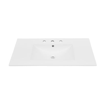 Swiss Madison, 36" Ceramic Vanity Top with Three Faucet Holes