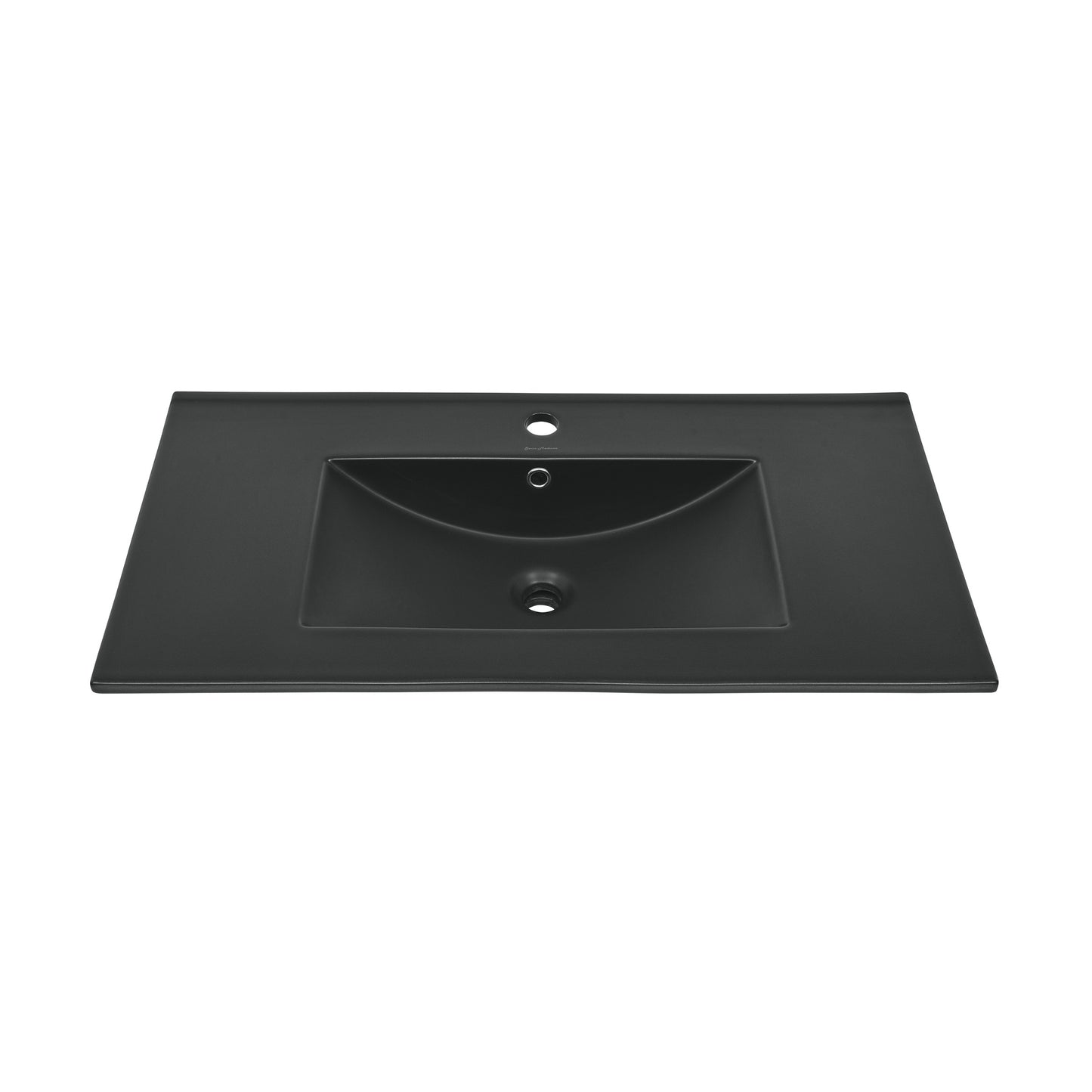 Swiss Madison, 36" Ceramic Vanity Top with Single Faucet Hole in Matte Black