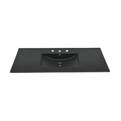 Swiss Madison, 48" 3-Hole Widespread Vanity Sink Top in Matte Black