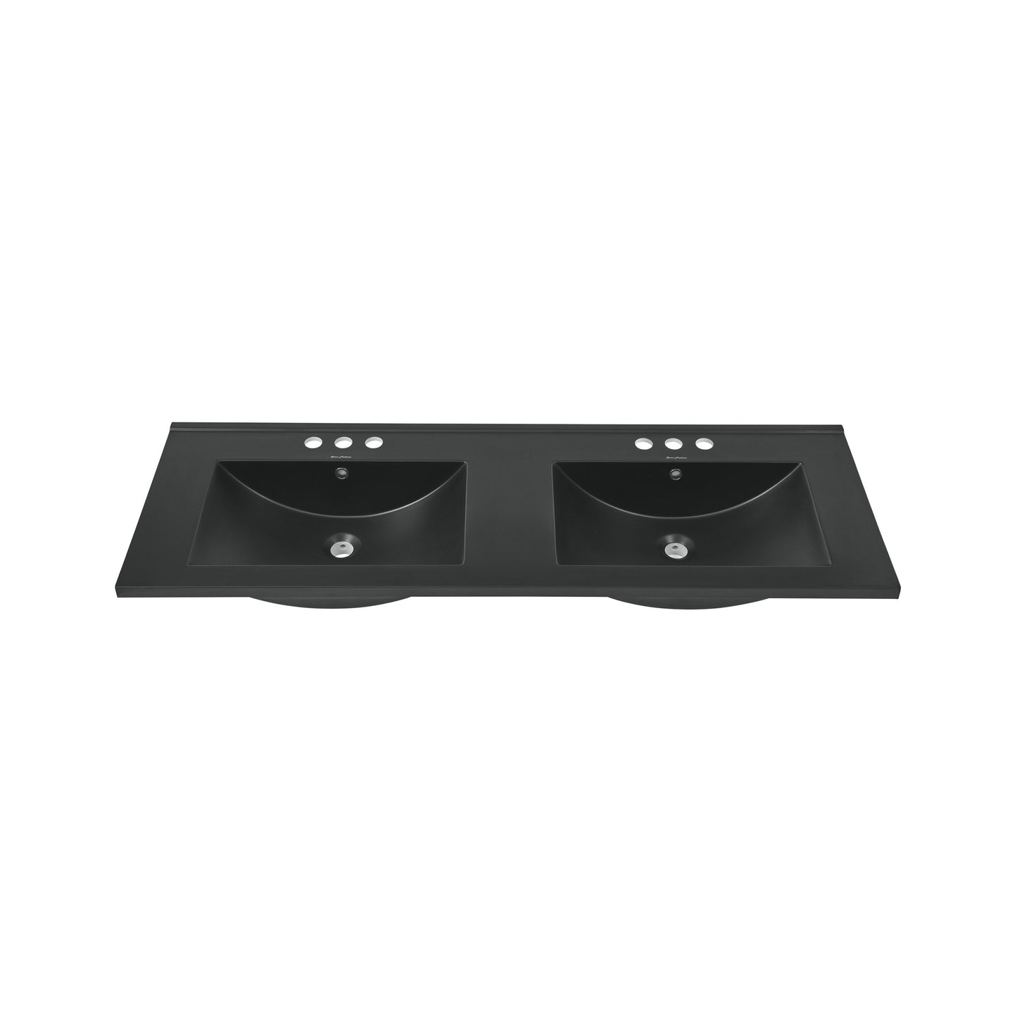 Swiss Madison, 48" 3-Hole Widespread Double Basin Vanity Sink Top in Matte Black