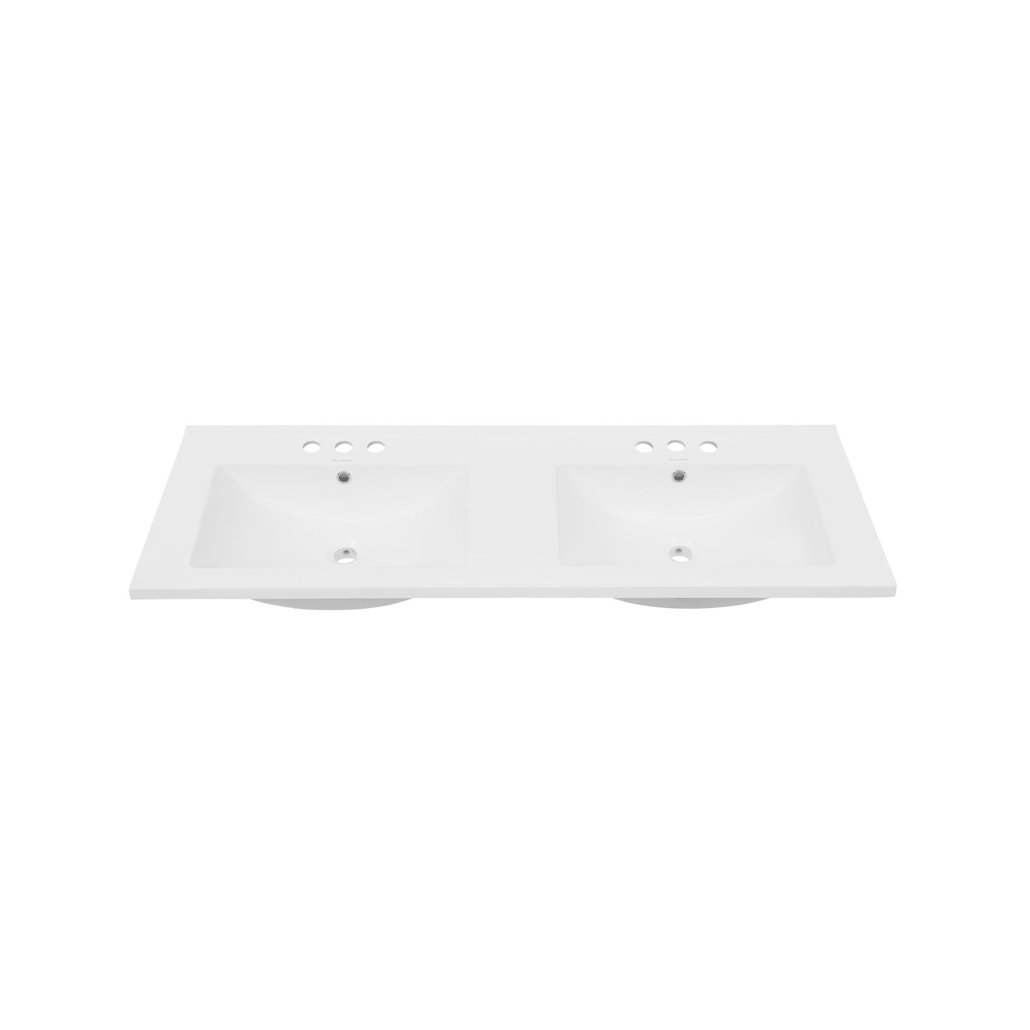 Swiss Madison, 48" 3-Hole Widespread Double Basin Vanity Sink Top in Glossy White