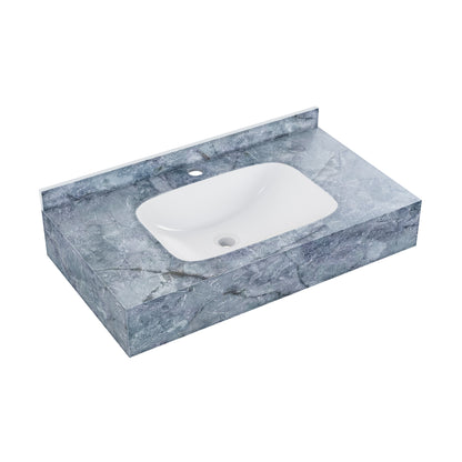 Swiss Madison, Avancer 36'' Wall Mount Sink In Blue Celeste