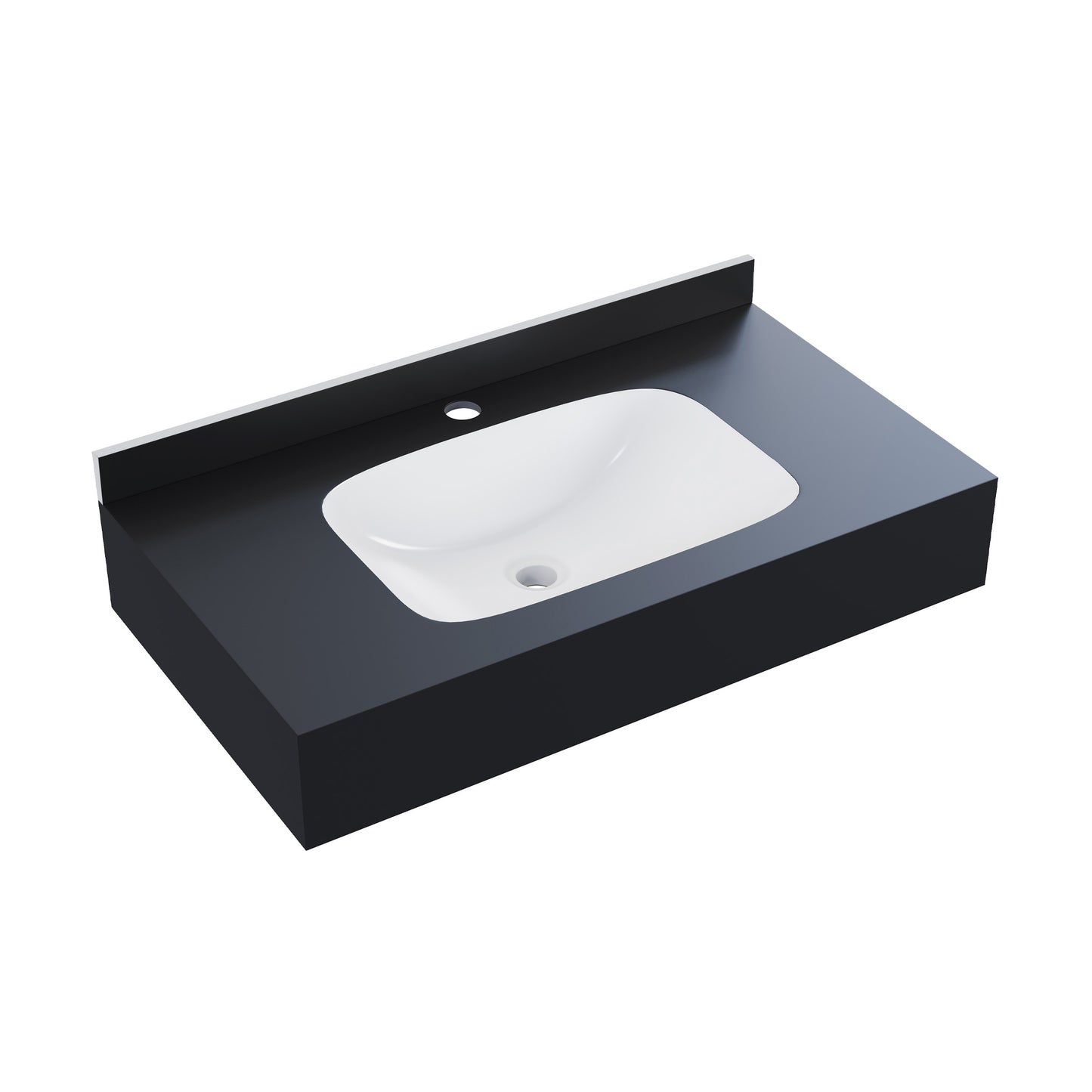 Swiss Madison, Avancer 36'' Wall Mount Sink In Black Marquina