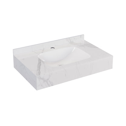 Swiss Madison, Avancer 36'' Wall Mount Sink In White Marble