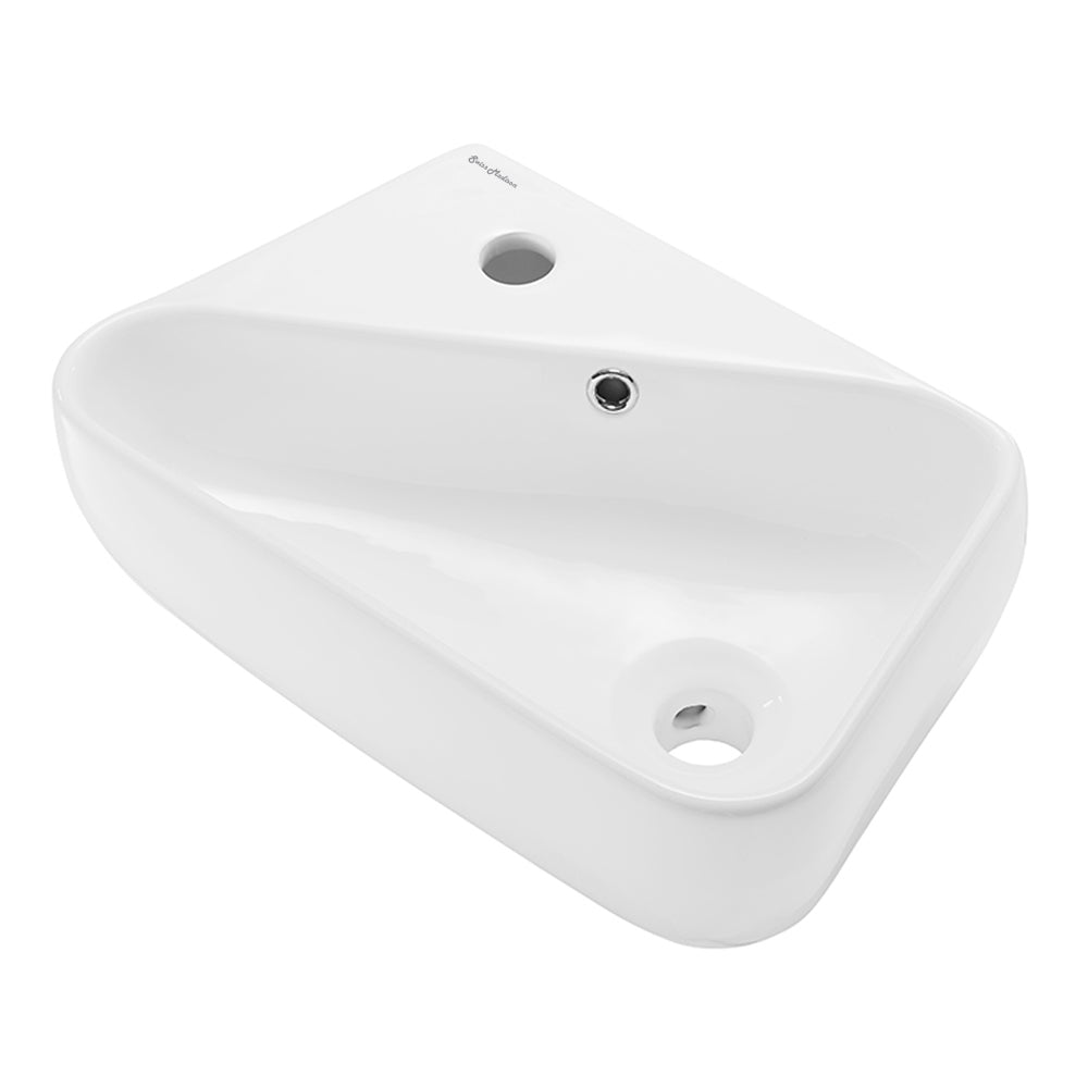 Swiss Madison, Plaisir 18 x 11 Ceramic Wall Hung Sink with Left Side Faucet Mount